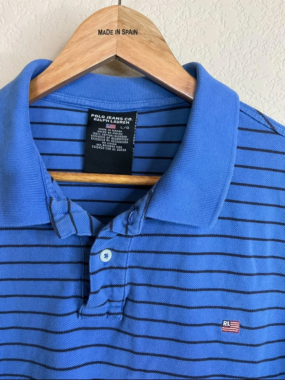 Polo Ralph Lauren Blue Striped Polo Shirt - Classic Men's size large